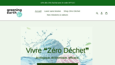Page d'accueil du site : Green Earth