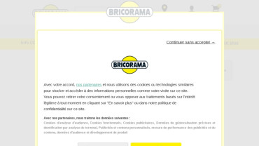 Page d'accueil du site : Bricorama