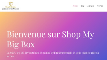 Page d'accueil du site : Shop My Big Box