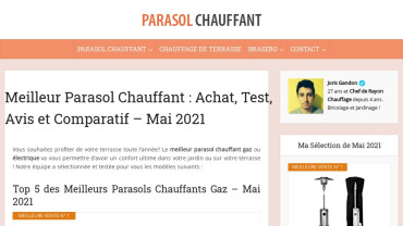 Page d'accueil du site : Parasol Chauffant