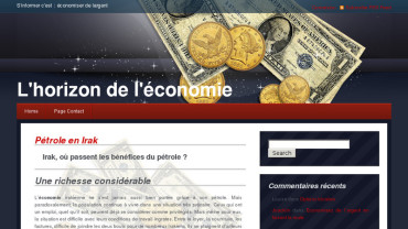 Page d'accueil du site : L'horizon de l'economie