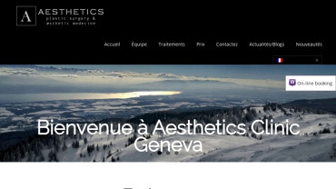 Page d'accueil du site : Clinique Aesthetics