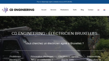 Page d'accueil du site : CD Engineering