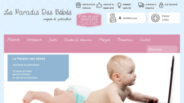 Page d'accueil du site : Le Paradis des Bébés