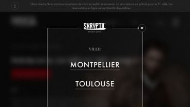 Page d'accueil du site : Skryptic Escape game Toulouse
