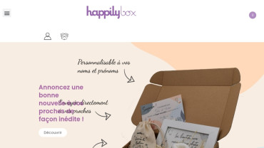 Page d'accueil du site : Happily Box