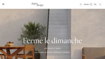 Page d'accueil du site : Dépôt Design