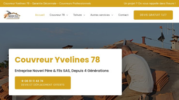 Page d'accueil du site : Couvreur Yvelines 78