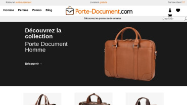Page d'accueil du site : Porte-document.com