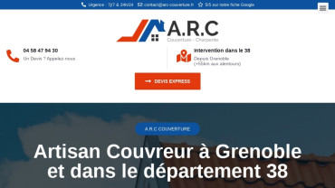 Page d'accueil du site : ARC Couverture