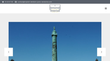 Page d'accueil du site : Cabinet dentaire Paris Vendôme