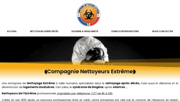 Page d'accueil du site : Compagnie Nettoyeurs Extrême