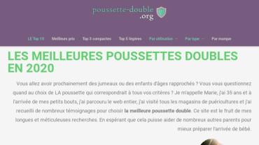 Page d'accueil du site : Poussette double