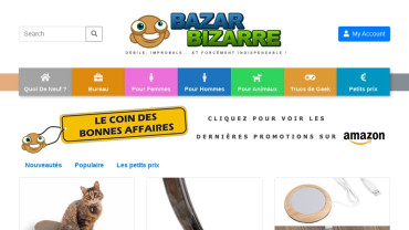 Page d'accueil du site : Bazar Bizarre