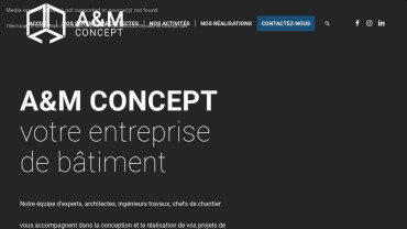 Page d'accueil du site : A&M Concept 