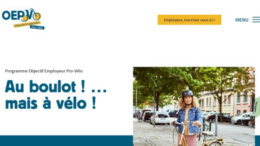 Page d'accueil du site : Employeur Pro Vélo