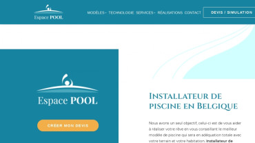 Page d'accueil du site : Espace Pool