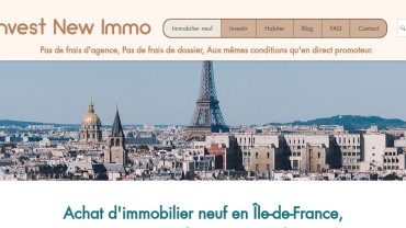 Page d'accueil du site : Invest New Immo