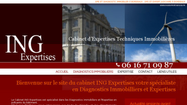 Page d'accueil du site : ING Expertises 33