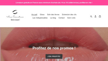 Page d'accueil du site : Ava Lashes Cosmetics