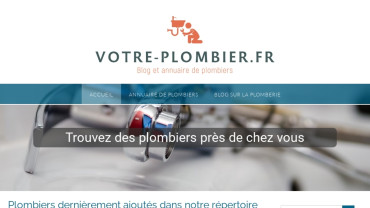 Page d'accueil du site : Votre Plombier