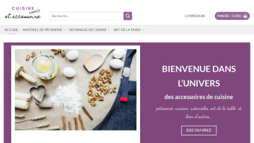 Page d'accueil du site : Cuisine et Accessoire 