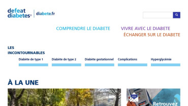 Page d'accueil du site : Diabete.fr
