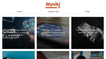 Page d'accueil du site : Wyniki