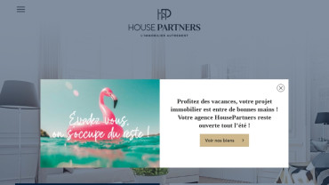 Page d'accueil du site : House Partners