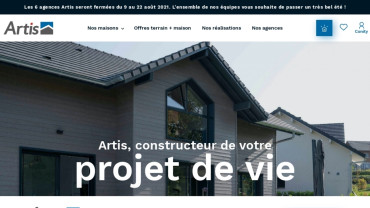 Page d'accueil du site : Maison Artis