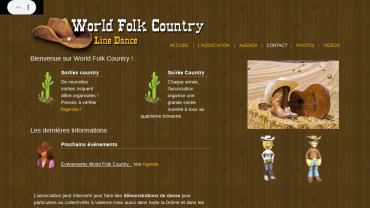 Page d'accueil du site : Club de danse country