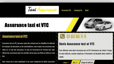 Page d'accueil du site : Taxi assurance