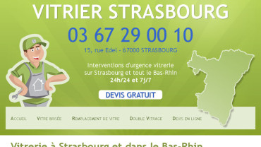 Page d'accueil du site : Vitrier Strasbourg