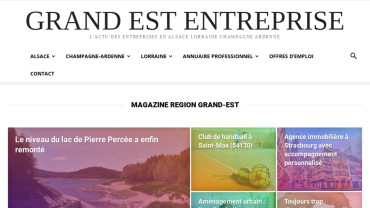 Page d'accueil du site : Grand-Est Entreprise