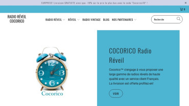 Page d'accueil du site : Radio réveil Cocorico 