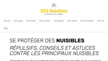 Page d'accueil du site : SOS Nuisibles