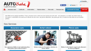 Page d'accueil du site : Auto Baba