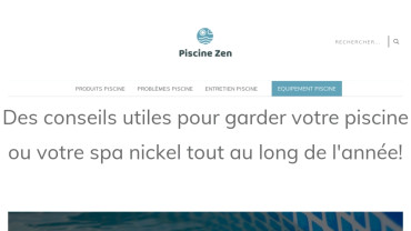 Page d'accueil du site : Piscine Zen