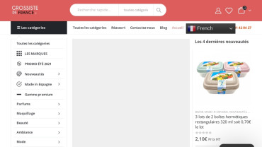 Page d'accueil du site : Grossiste de France