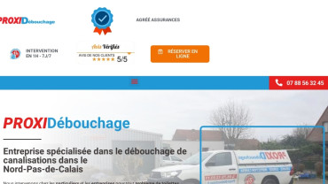 Page d'accueil du site : Proxi-Débouchage