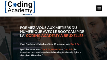 Page d'accueil du site : La Coding Academy