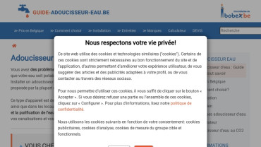 Page d'accueil du site : Guide Adoucisseur Eau