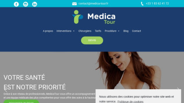 Page d'accueil du site :  MedicaTour