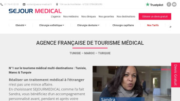Page d'accueil du site : Séjour Médical