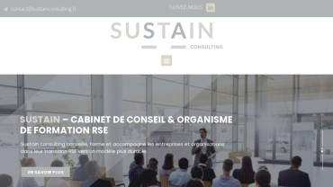 Page d'accueil du site : Sustain Consulting