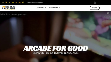 Page d'accueil du site : Arcade for Good