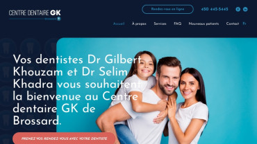 Page d'accueil du site : Centre dentaire GK