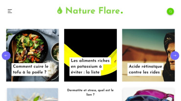 Page d'accueil du site : Nature Flare
