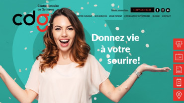 Page d'accueil du site : Centre Dentaire de Gatineau