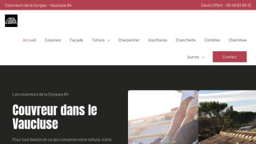 Page d'accueil du site : Couvreurs de la Sorgue 